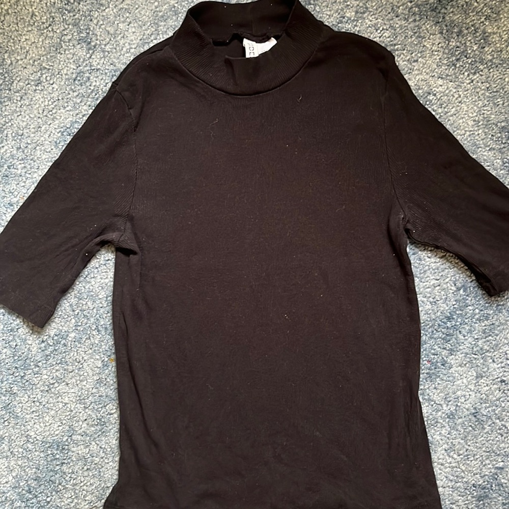 Black turtle neck quarter sleeve
